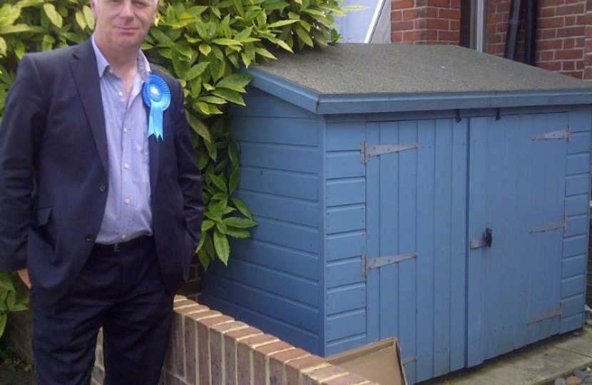 One of the targeted bike sheds in Bates Road. Another Green farce