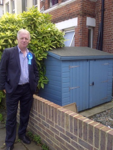 One of the targeted bike sheds in Bates Road. Another Green farce